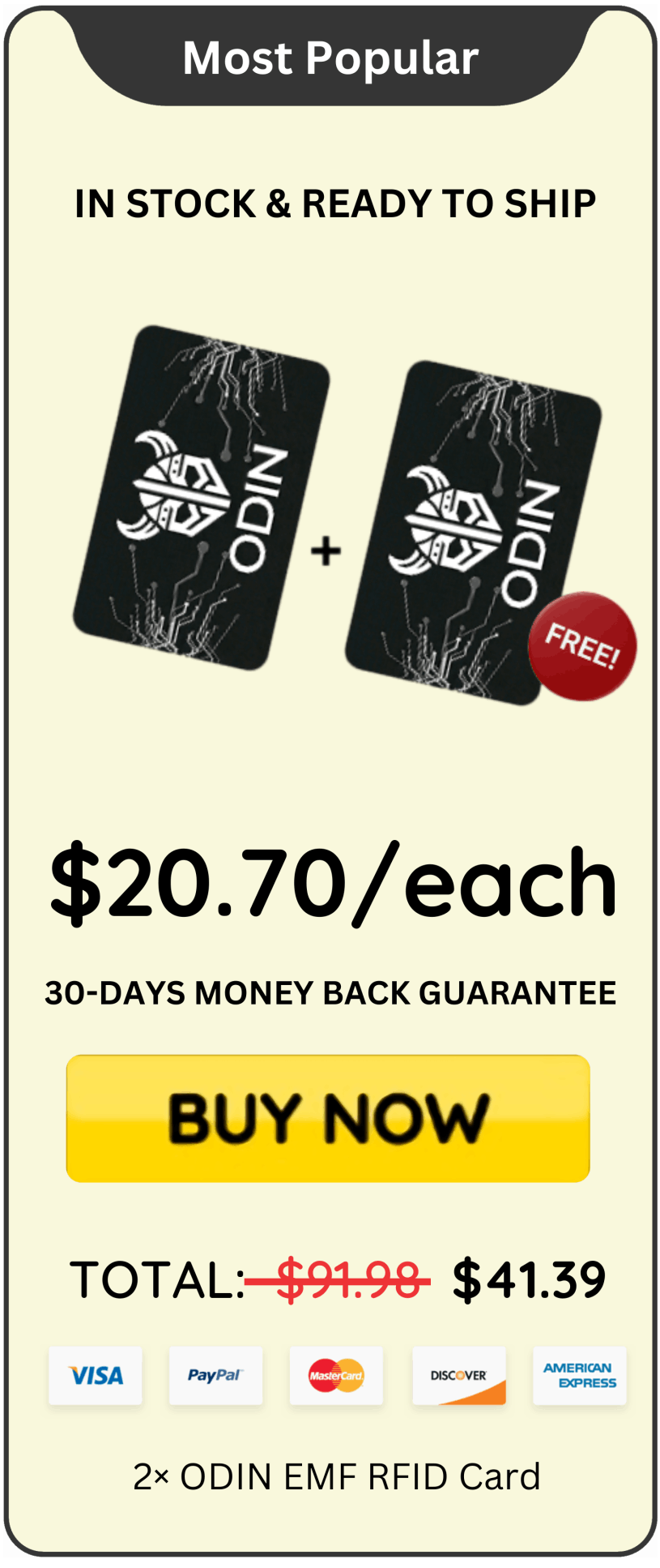 ODIN EMF RFID Card offer price 
